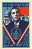 Obama - Be The Change - 3" x 4.5"