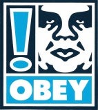 Exclamation Point (OBEY/Blue) - 3.75\" x 4.25\"