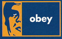 obey Half Face (Blue/Orange) - 4.25\" x 2.63\"